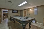 Terrace level Game room with pool table